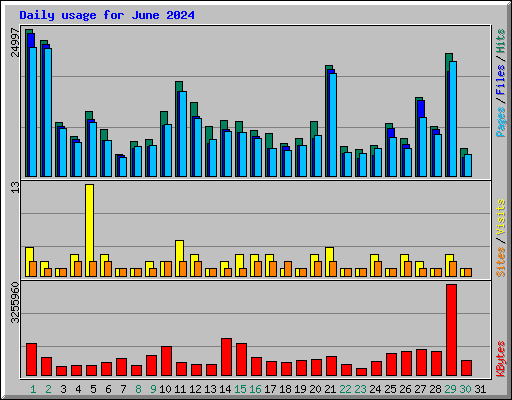 Daily usage for June 2024