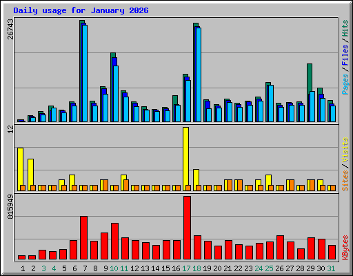 Daily usage for January 2026
