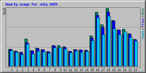 Hourly usage for July 2025