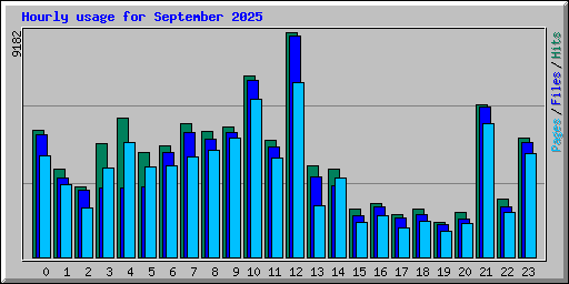 Hourly usage for September 2025